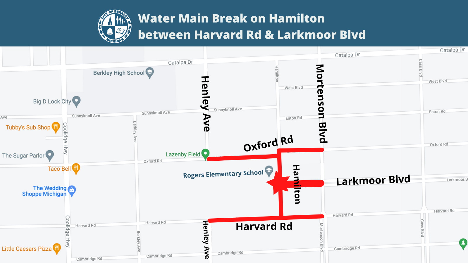 Water Main Break Maps_Hamilton and Larkmoor